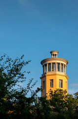 Fototapeta premium Belvederen in Linköping, Sweden hit by sunlight during a summer sunset