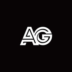 AG monogram logo with abstract line