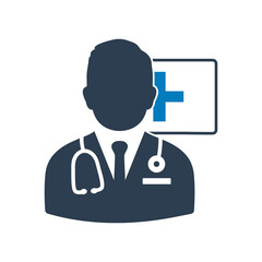 Medical Doctor Consultant Icon. Editable Vector EPS Symbol Illustration.