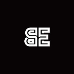 BE monogram logo with abstract line
