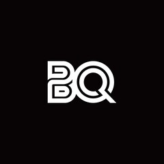 BQ monogram logo with abstract line