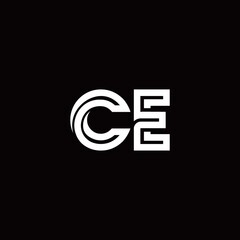 CE monogram logo with abstract line