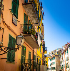 Fototapeta na wymiar Vernazza Italy colorful houses city scape