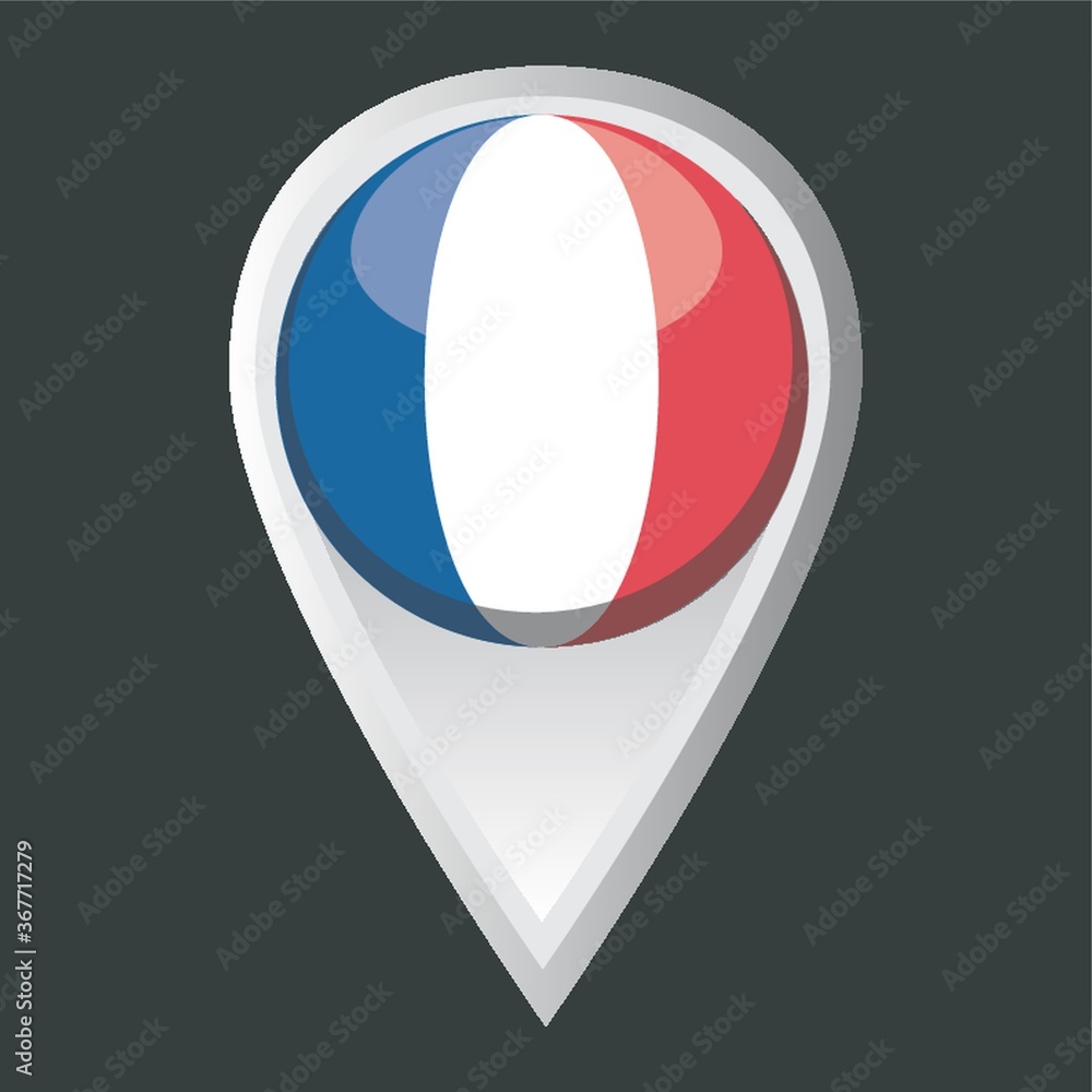 Wall mural map pointer with france flag