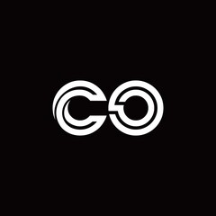 CO monogram logo with abstract line