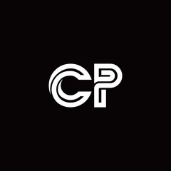 CP monogram logo with abstract line