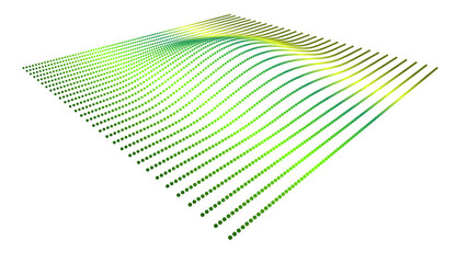 Data slice in the volume function of point data. Three-dimensional flow information. The bulge of the mountain science.