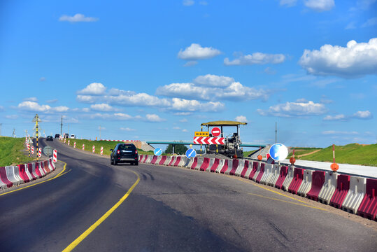 Temporary Traffic Regulation From Carrying Out Road Works Or Activity On The Public Highway. Roadway Work Zone Safety. Construction And Development Projects On Roads And Highways. Laying New Asphalt