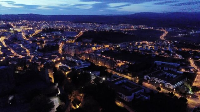 Portugal. Aerial view in the  historical city of Braganca, Drone Video