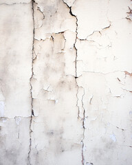 cracked white stucco on old wall