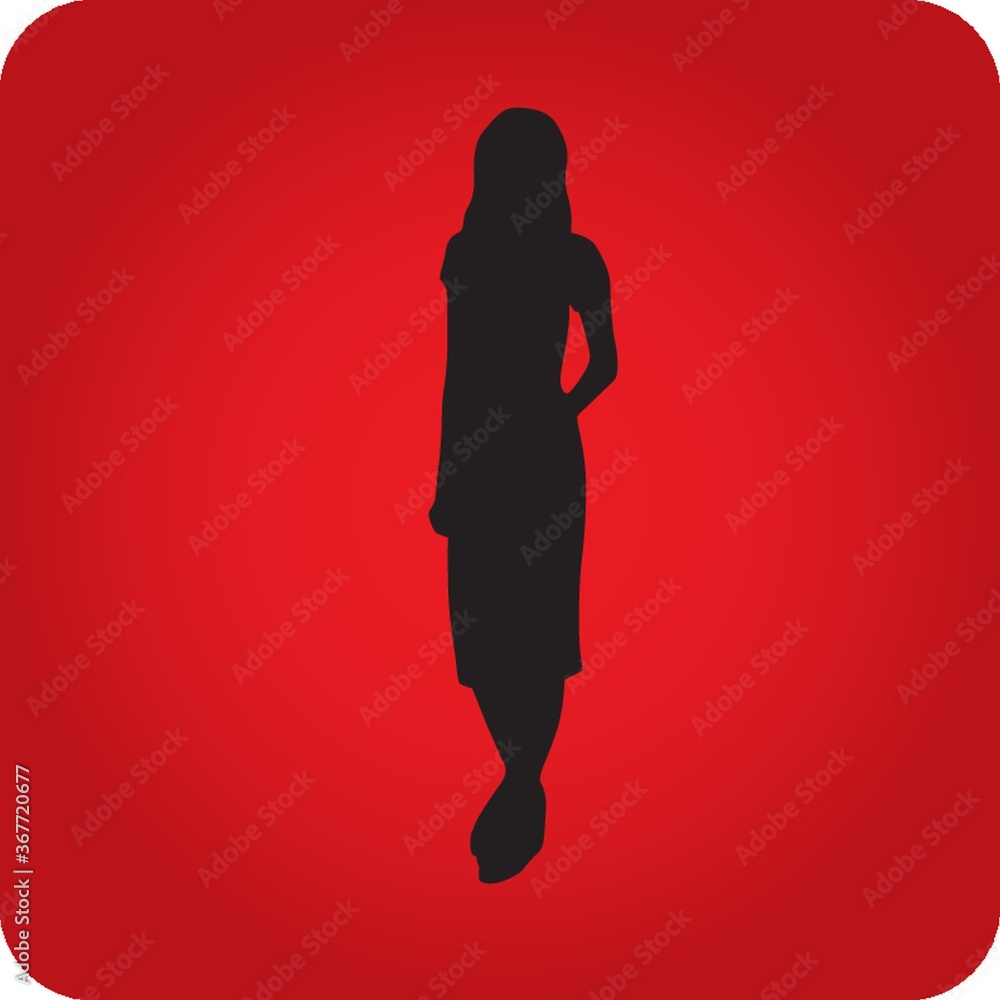 Canvas Prints silhouette of fashionable woman