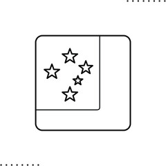 Samoa square flag vector icon in outlines 