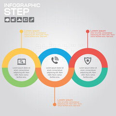 3 Steps Infographic Design Elements for Your Business Vector Illustration.