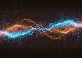 Fire and ice plasma, abstract lightning background