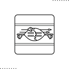 Swaziland square flag vector icon in outlines 
