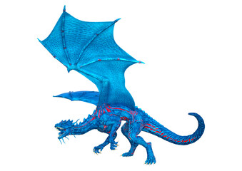 3D Rendering Fairy Tale Dragon on White