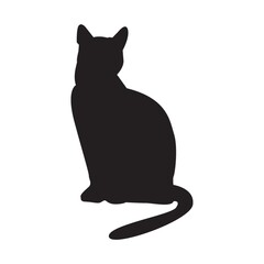 silhouette of sitting cat
