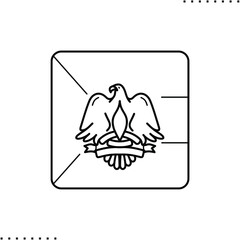 Sudan  square flag vector icon in outlines 
