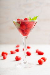 Raspberry martini cocktail. Selective focus. Shallow depth of field. 