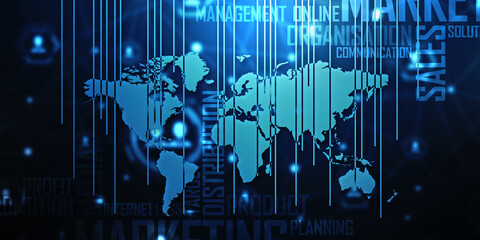 2d illustration Business Network concept
