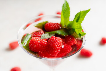Raspberry martini cocktail. Selective focus. Shallow depth of field. 