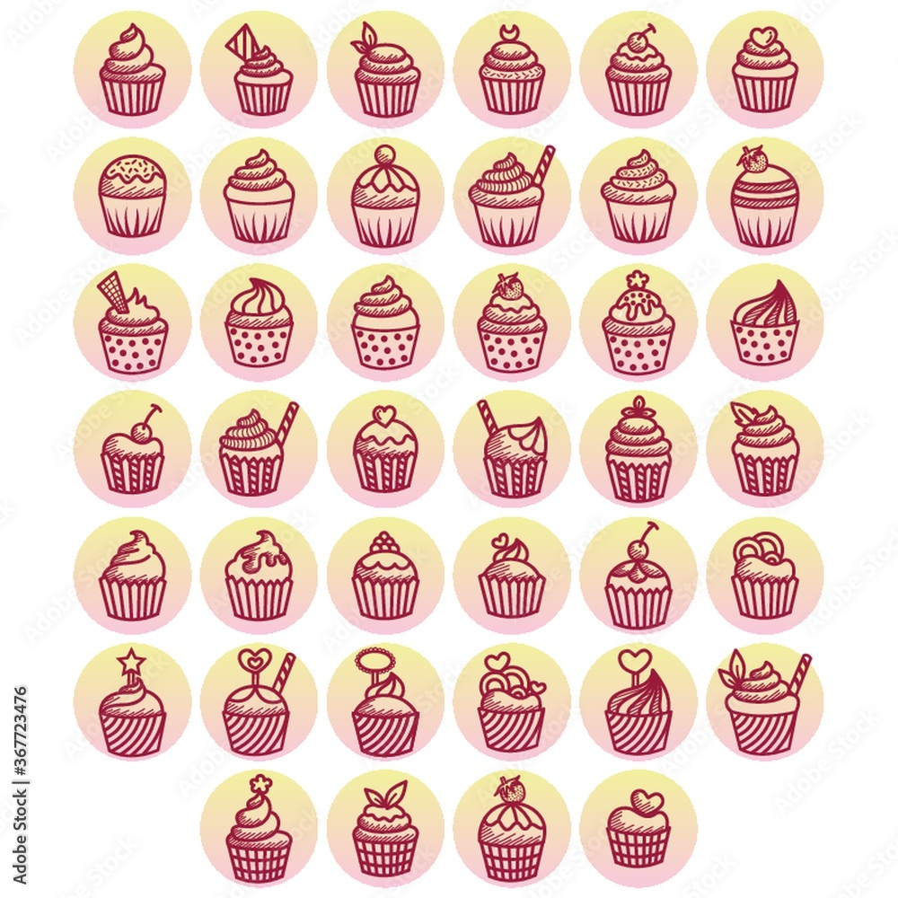 Sticker cupcake