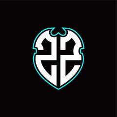 Z Z Initial logo design with a shield shape