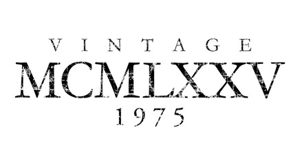 Vintage MCMLXXV 1975 Roman (Distressed Black)