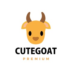 cute goat flat logo vector icon illustration