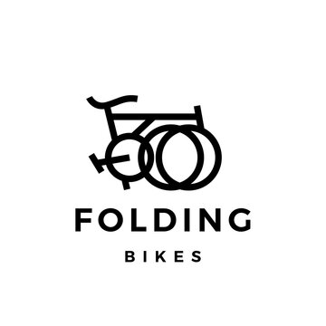 folding bike logo vector icon illustration