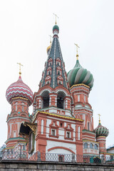 Moscow, Russia, the San Basil's cathedral, an orthodoxy church, situated in the Red Square. During the Christmas period