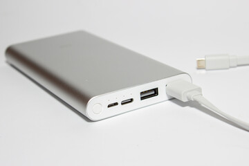 External gadget charger, battery. White background