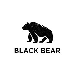 vector illustration Vintage Black Bear logo inspiration, good for fitness and outdoor logo template