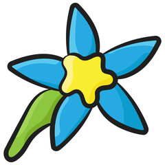 
Hand drawn design of trumpet shape flower, lily icon
