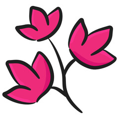 
A beautiful spring flower icon in editable doodle design
