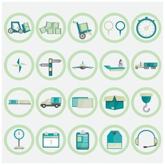 shipping and logistic icons collection