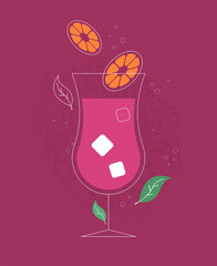  Isolated vector cocktail in flat style