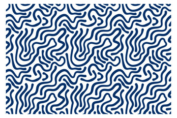 Seamless pattern with blue maze waves. 