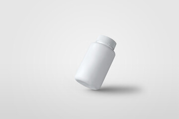White blank jar template for pills, vitamins, isolated on background, jar for healthy products and...