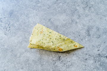 Green Tortilla Slice with Spinach Ready to eat.