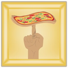 pizza on finger