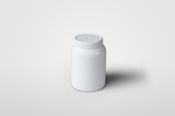 Mockup of white can, isolated on background, top view, for presentation of design or pattern.