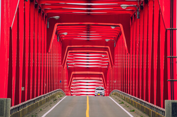Akkeshi Bridge, which looks like Shito Shrine, in Akkeshi Hokkaido - obrazy, fototapety, plakaty