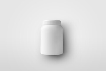 Beautiful white pills or vitamins packaging template isolated on background for design or pattern presentation.