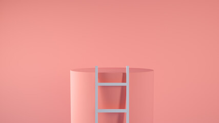 Ladder on pink platform