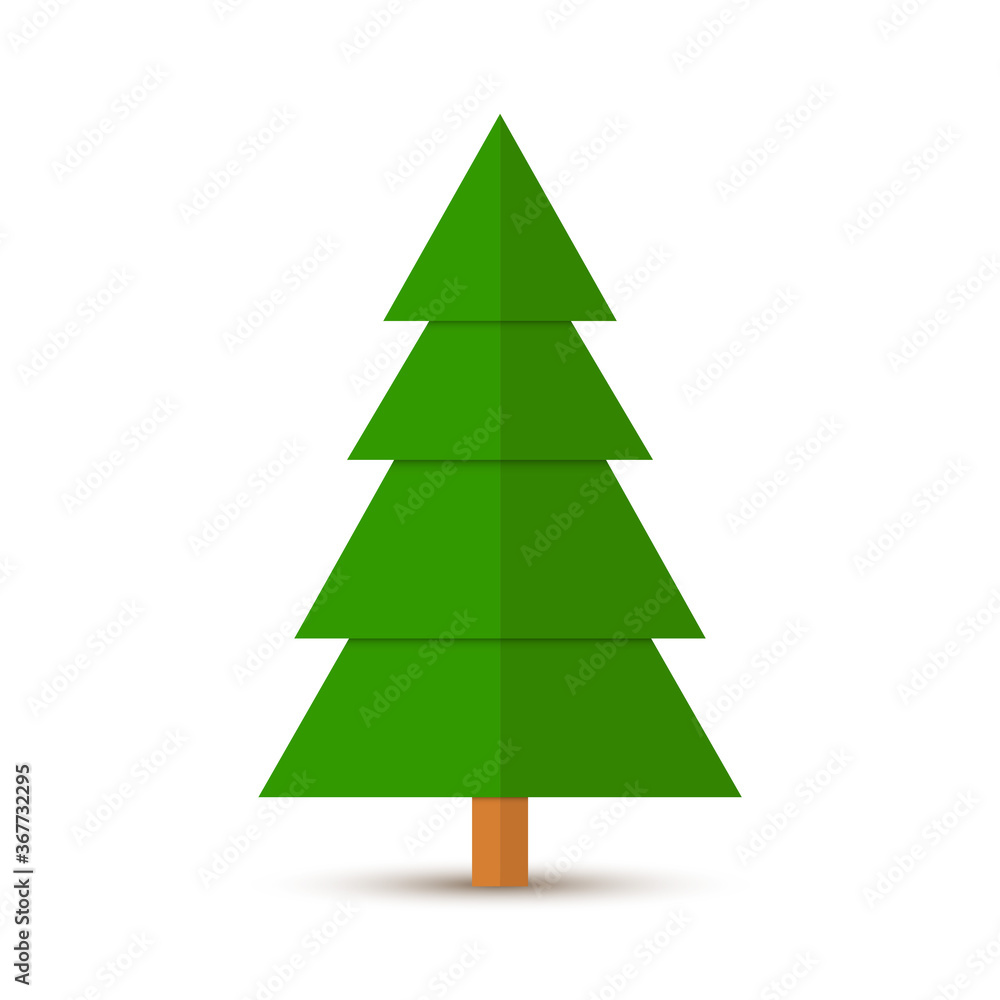 Poster abstract geometric coniferous tree isolated on a white background. eps10 vector file