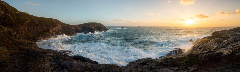 Trevose Head, Cornwall, UK. Panorama.