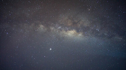 Milky-way and stars Galaxy across the night sky. Image contains noise due to long expose and High ISO. 