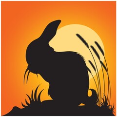 silhouette of rabbit