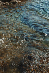 Seascape on a rocky beach 